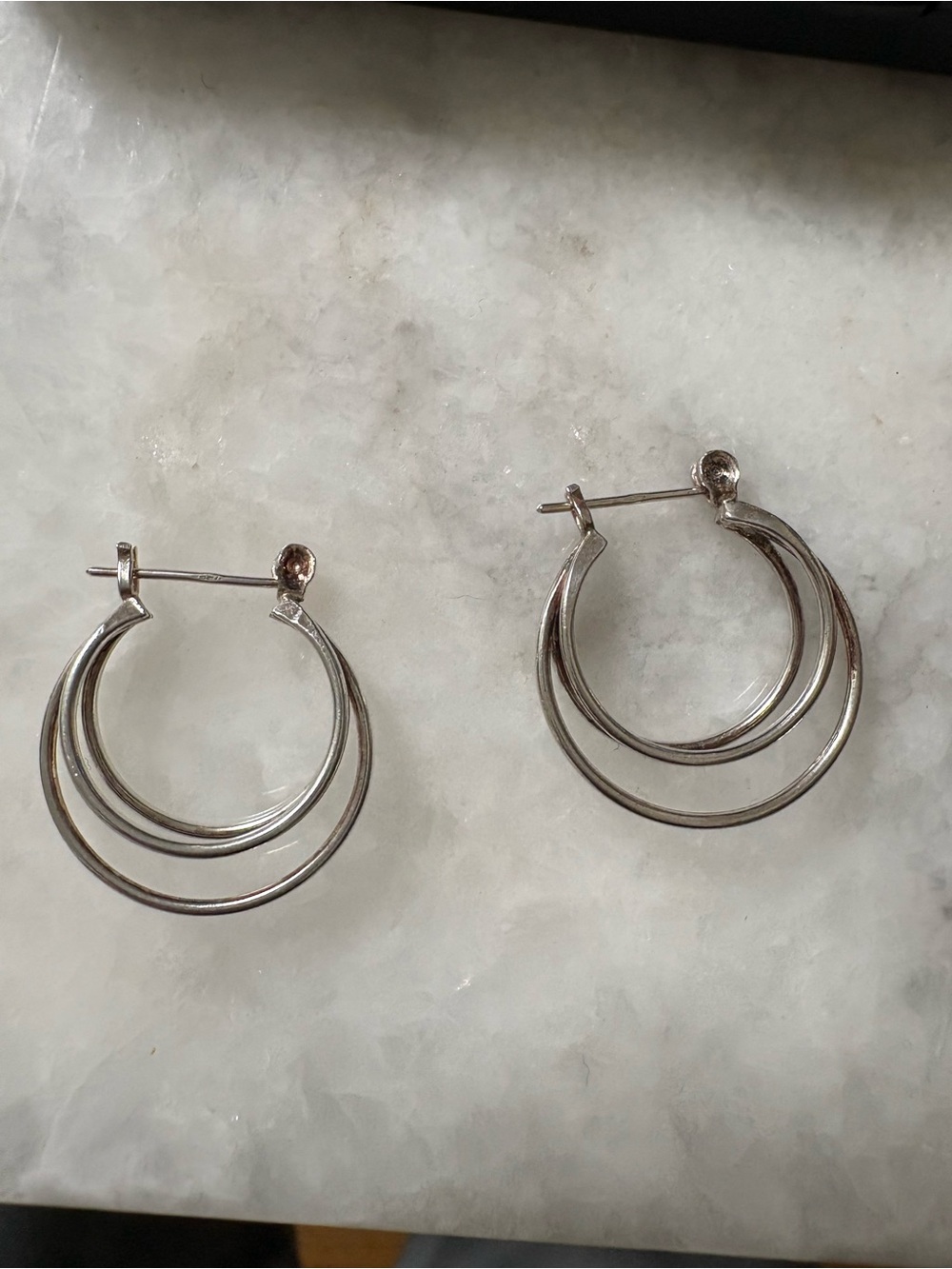 Triple Hoop Sterling Silver Earrings - Women Jewelry